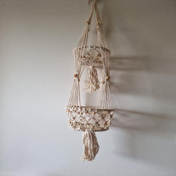 Macrame Hanging Planter - Double Natural | Confetti Living