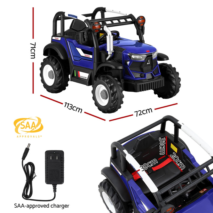 Rigo Kids Electric Ride On Car Off Road Jeep Remote 12V Blue | Confetti Living