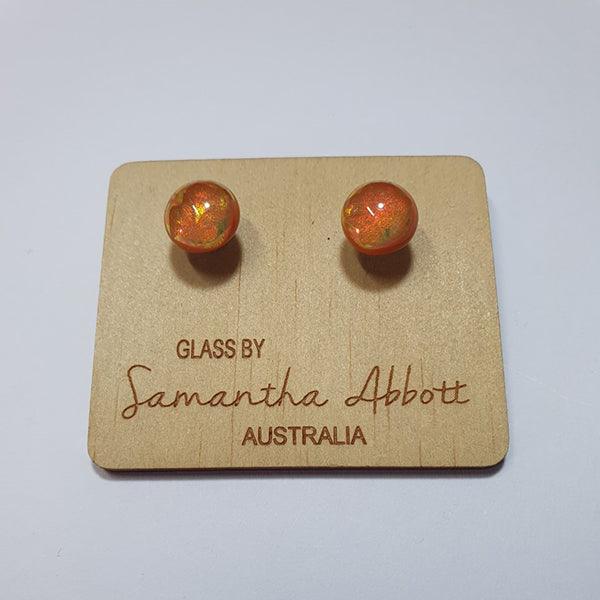 Glass Stud Earrings Orange Tones Collection | Confetti Living