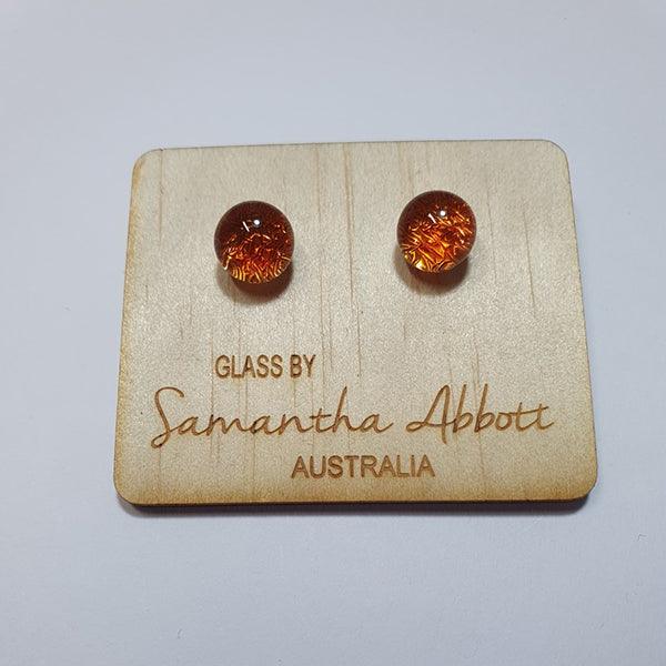 Glass Stud Earrings Orange Tones Collection | Confetti Living