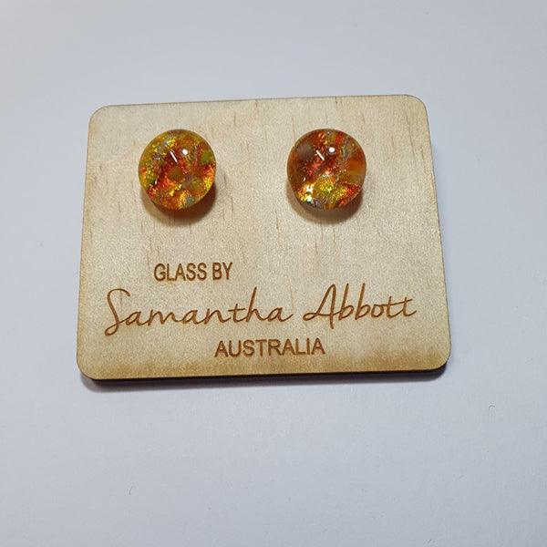 Glass Stud Earrings Orange Tones Collection | Confetti Living