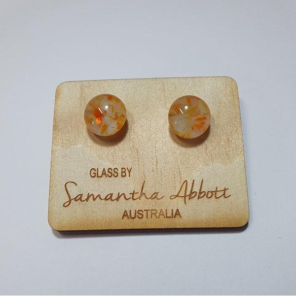 Glass Stud Earrings Orange Tones Collection | Confetti Living