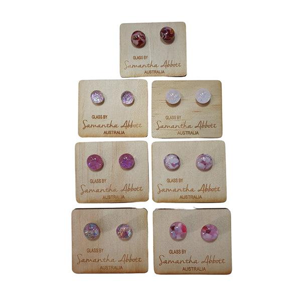 Glass Stud Earrings Pink Tones Collection | Confetti Living