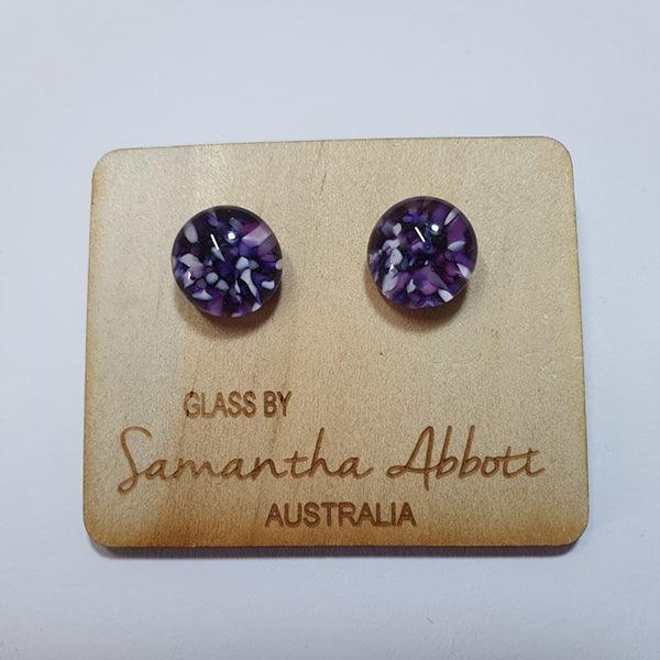 Glass Stud Earrings Purple Tones Collection | Confetti Living