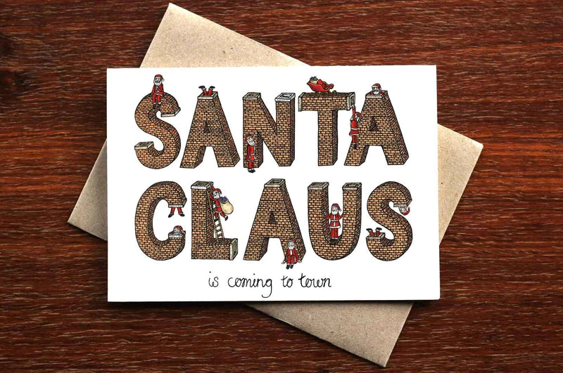 Card - Santa Claus is Coming to Town Christmas Card | Confetti Living
