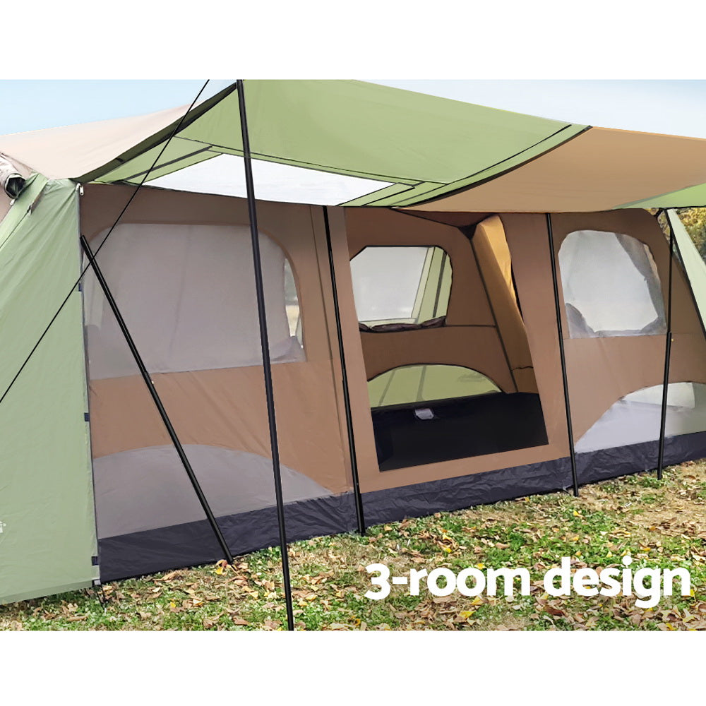Weisshorn Camping Tent 10 Person Instant Up Tents Outdoor Family Hiking 3 Rooms | Confetti Living