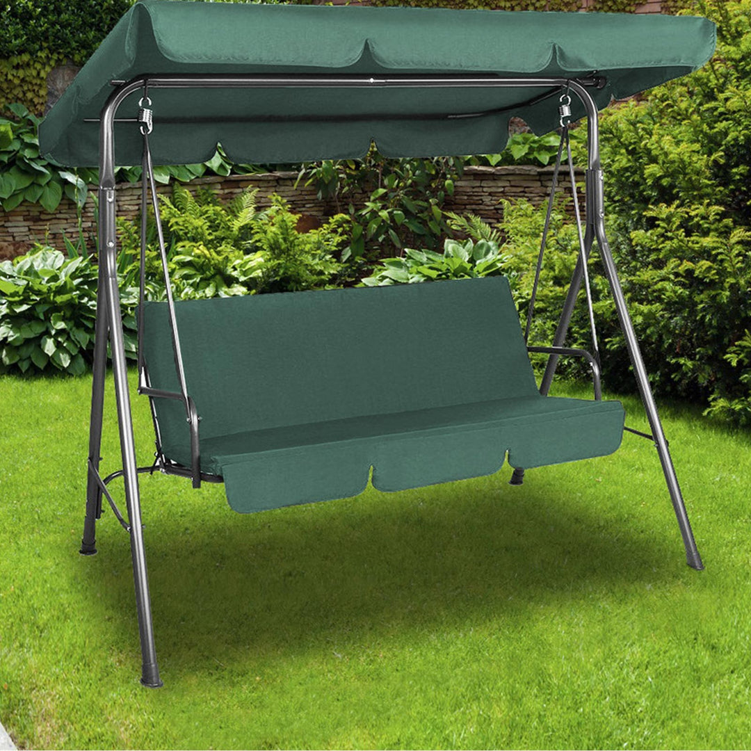 Milano Outdoor Swing Bench Seat with Canopy - Dark Green | Confetti Living
