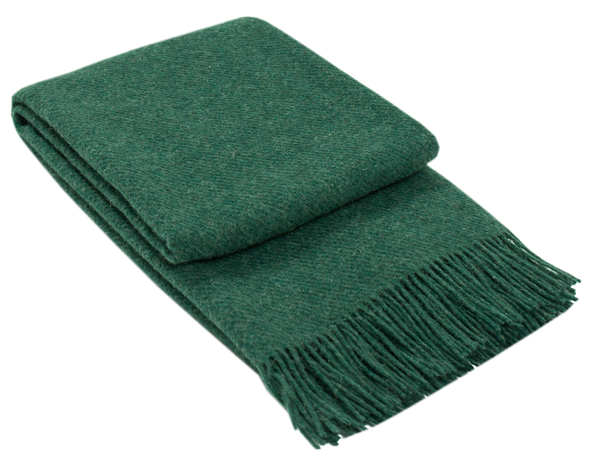 Brighton Throw Rug - 100% NZ Wool - Emerald | Confetti Living