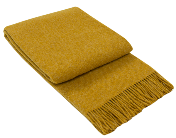 Brighton Throw Rug - 100% NZ Wool - Mustard | Confetti Living