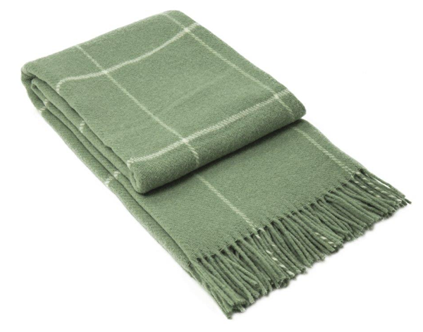 Brighton Throw Rug - 100% NZ Wool - Sage Striped | Confetti Living