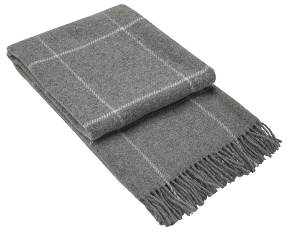 Brighton Throw Rug - 100% NZ Wool - Grey Striped | Confetti Living