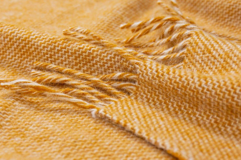 Cambridge Throw Rug - 100% NZ Wool -  Mustard | Confetti Living