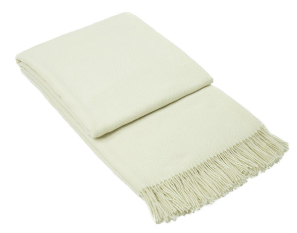 Chiswick Ivory Merino Throw Blanket | Confetti Living