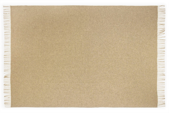 Hampton Camel Merino Wool Throw Rug showing open detail | Confetti Living