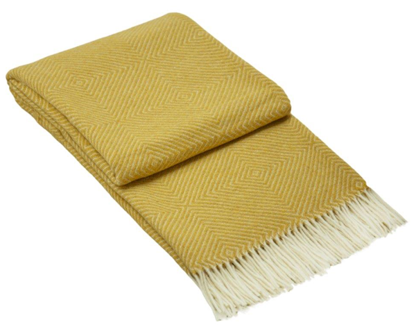 Hampton Mustard Merino Wool Throw Rug | Confetti Living