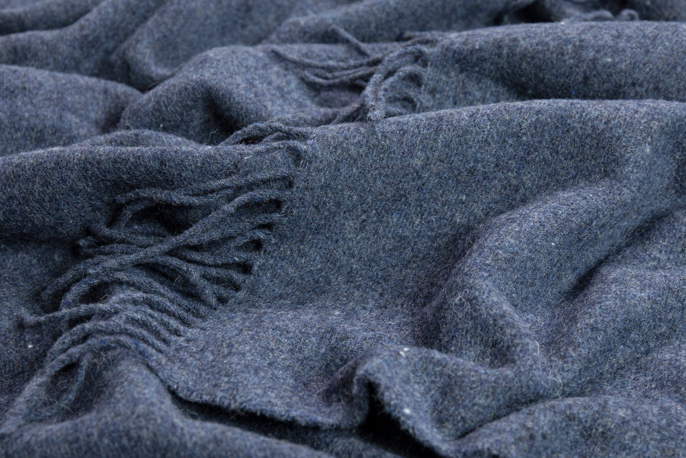 Oxford Throw - Merino Wool Blend - Navy | Confetti Living