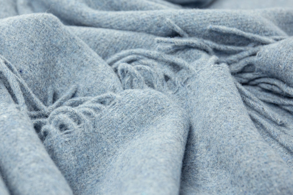 Oxford Throw - Merino Wool Blend - Sky Blue | Confetti Living