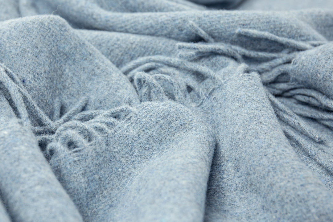 Oxford Throw - Merino Wool Blend - Sky Blue | Confetti Living