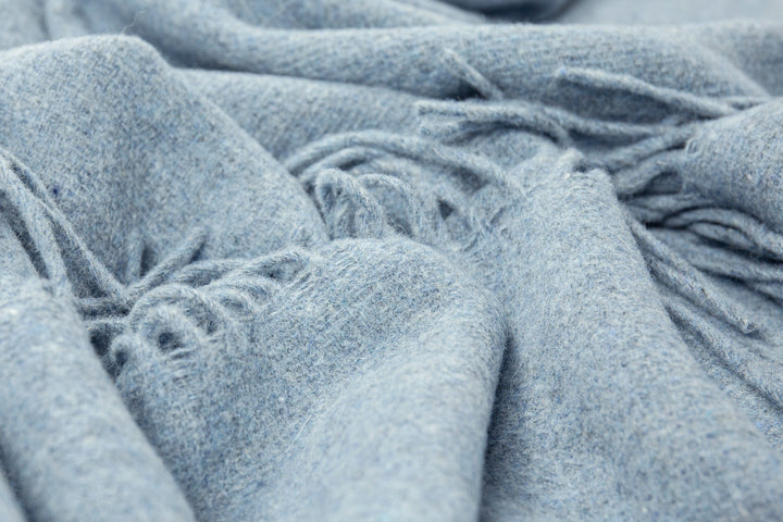 Oxford Throw - Merino Wool Blend - Sky Blue | Confetti Living