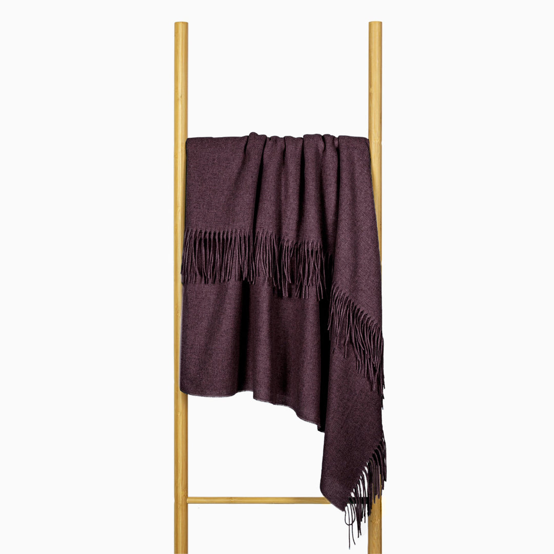 Paddington Throw - Fine Wool Blend - Plum | Confetti Living