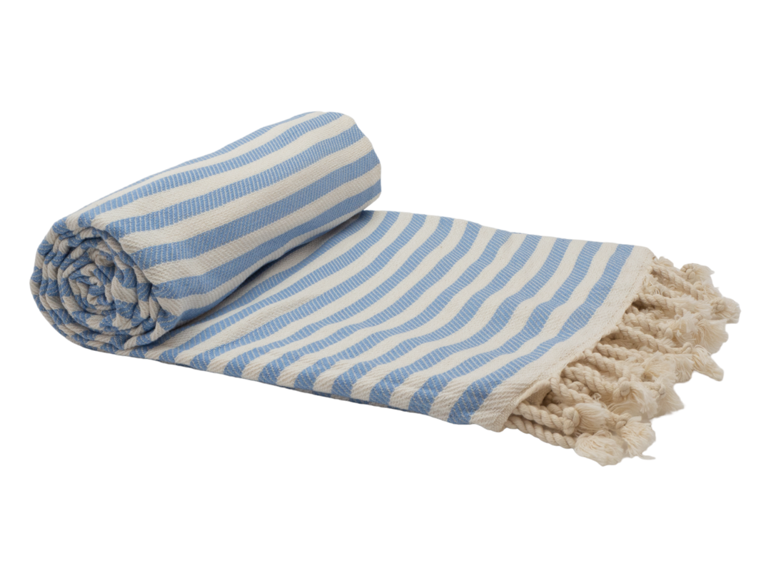 PORTSEA TURKISH COTTON TOWEL - SKY BLUE | Confetti Living