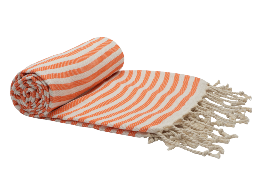 PORTSEA TURKISH COTTON TOWEL - CORAL | Confetti Living