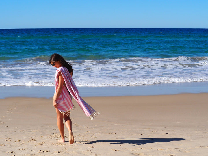 PORTSEA TURKISH COTTON TOWEL - BLUSH | Confetti Living