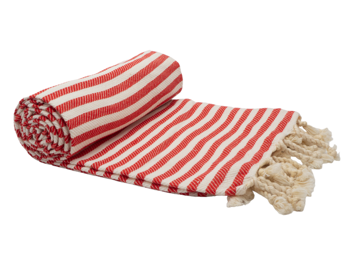 PORTSEA TURKISH COTTON TOWEL - CHERRY | Confetti Living