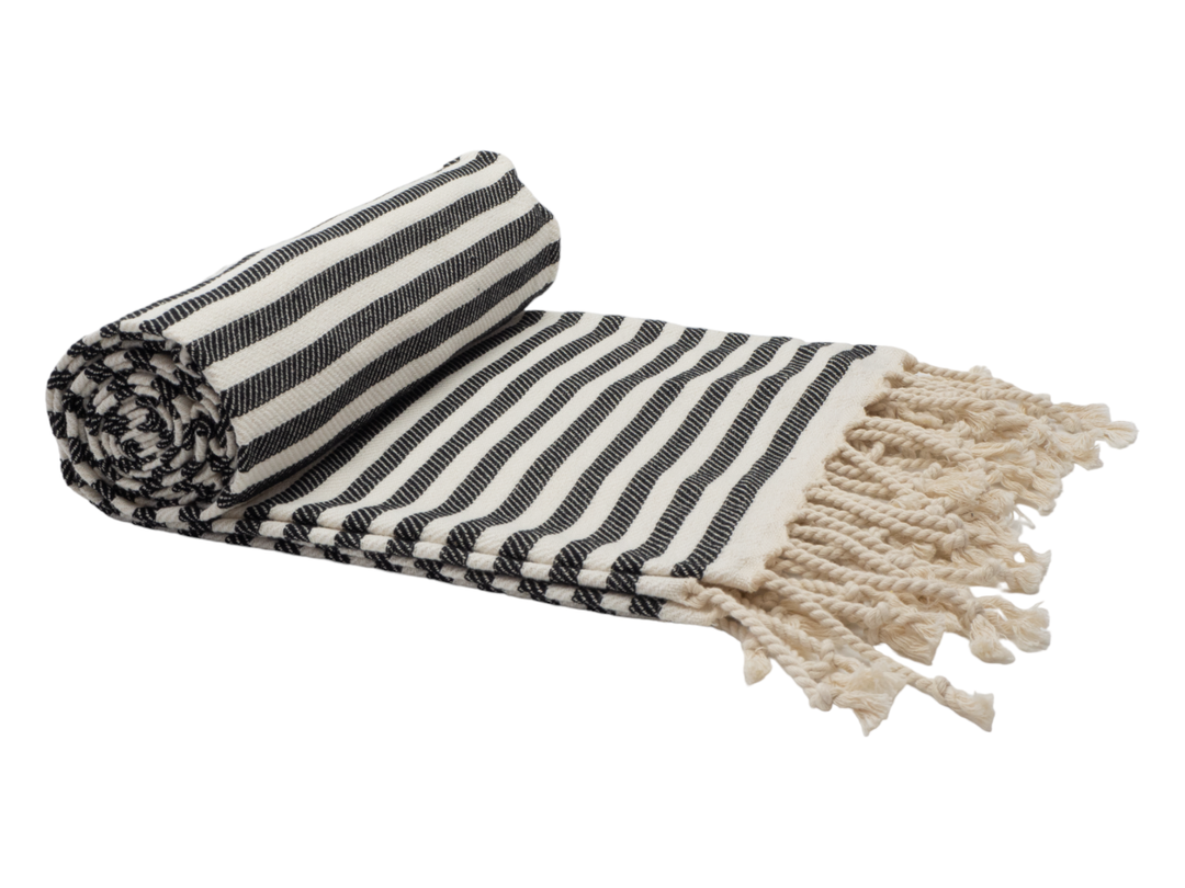 PORTSEA TURKISH COTTON TOWEL - MIDNIGHT | Confetti Living