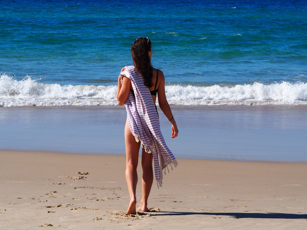 PORTSEA TURKISH COTTON TOWEL - LILAC | Confetti Living