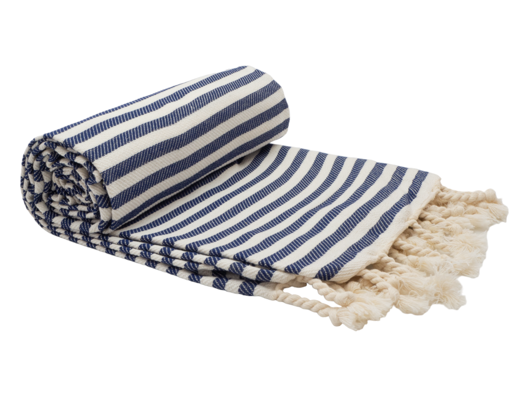 PORTSEA TURKISH COTTON TOWEL - NAVY | Confetti Living