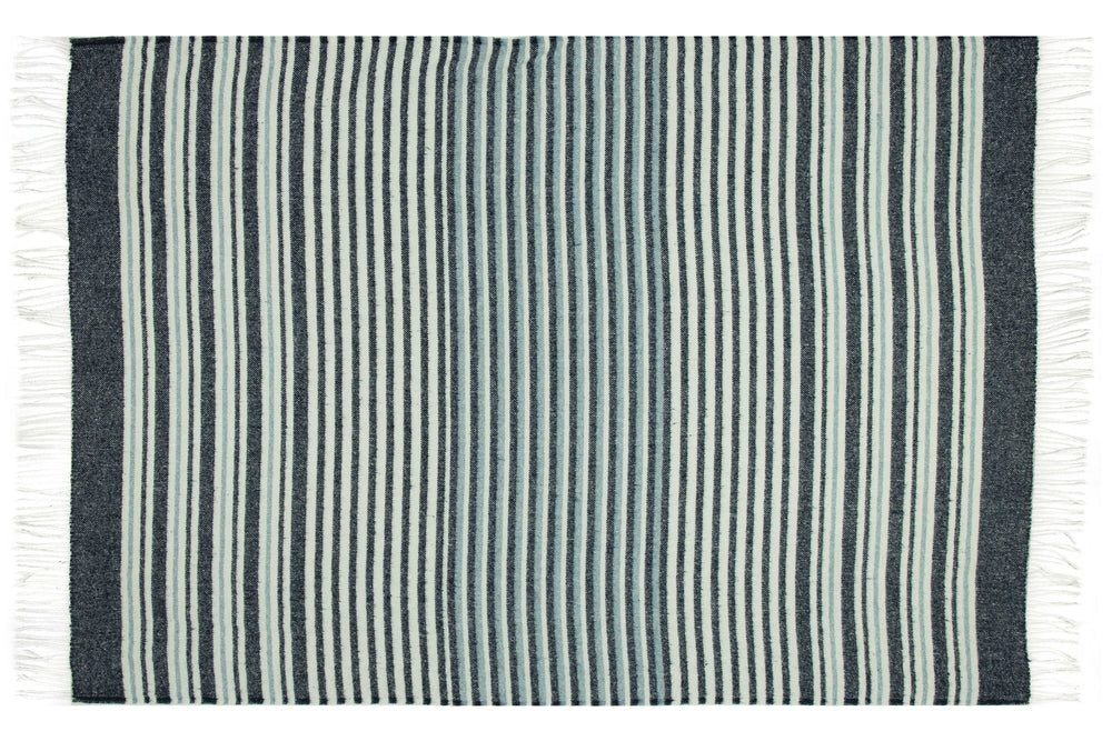 Richmond Throw - Reclaimed Wool Blend - Navy | Confetti Living