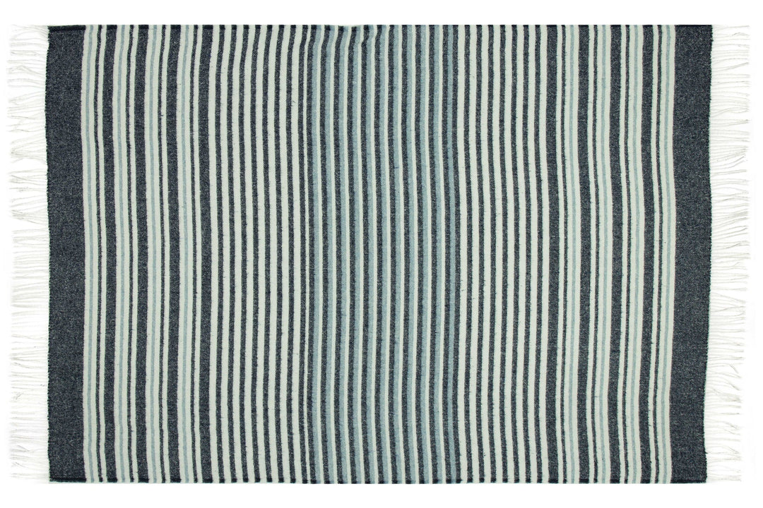 Richmond Throw - Reclaimed Wool Blend - Navy | Confetti Living