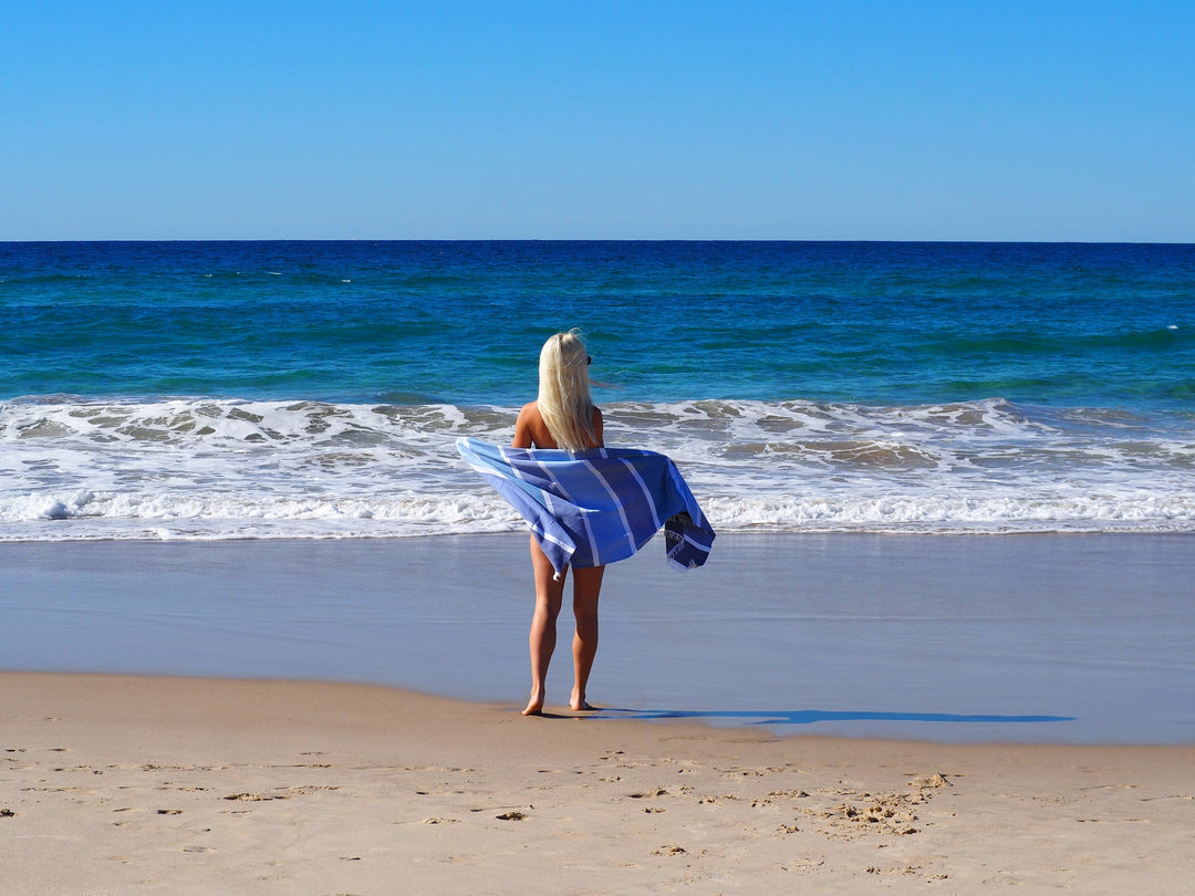 SORRENTO TURKISH COTTON TOWEL - SKY | Confetti Living