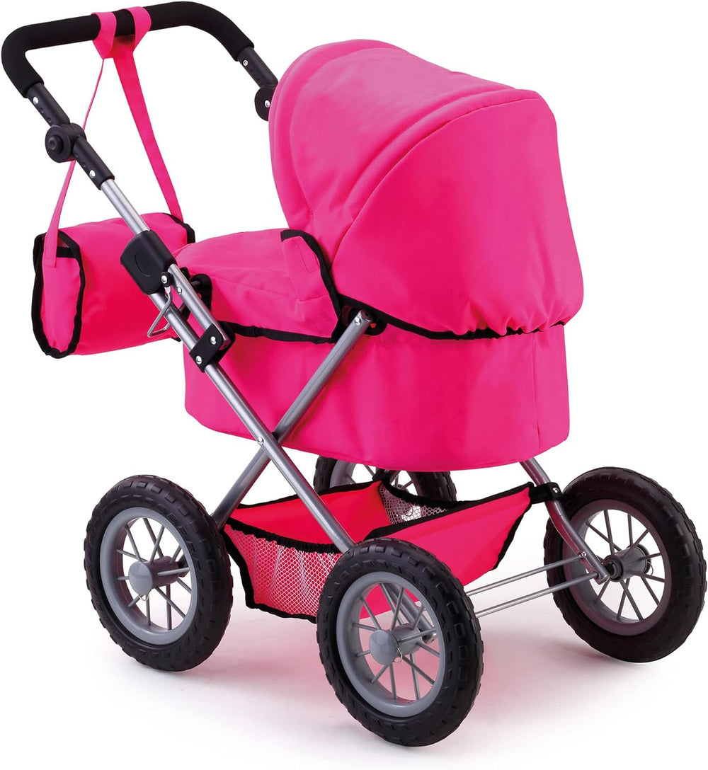Dolls Pram with Height-Adjustable Handle and Shoulder Bag | Confetti Living