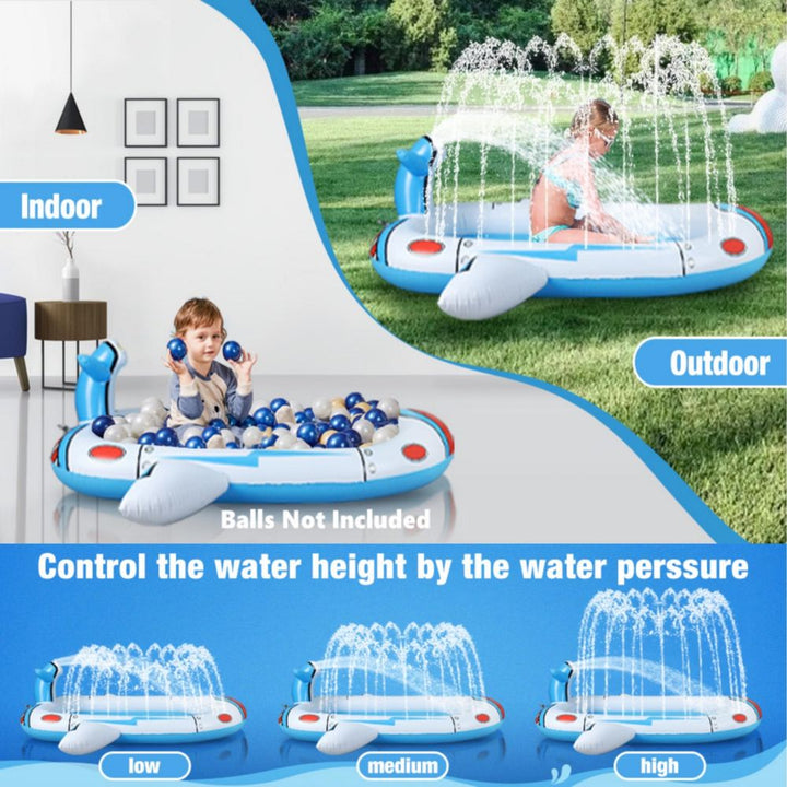 Inflatable Sprinkler Pool for Kids - Spaceship | Confetti Living