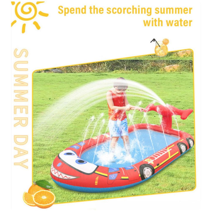 Inflatable Sprinkler Pool for Kids - Fire Engine | Confetti Living