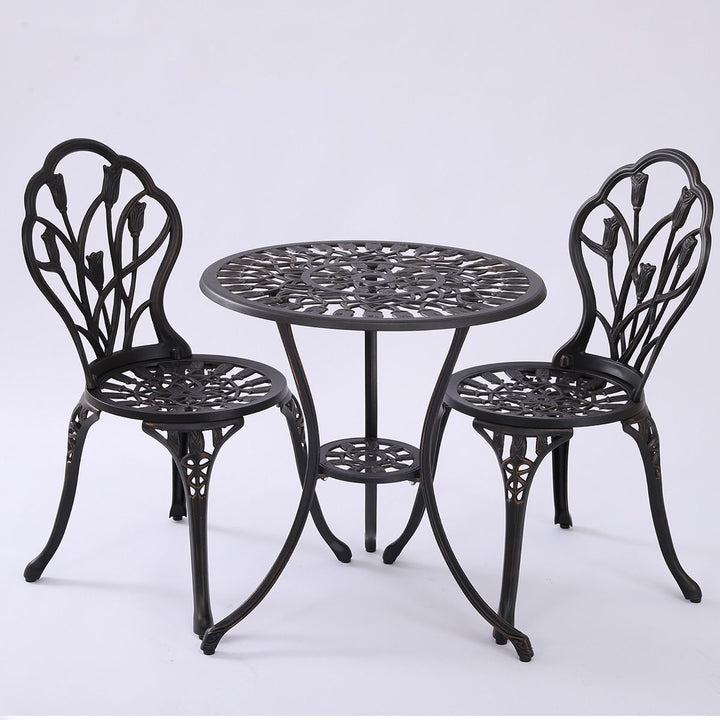 Dominique Cast Aluminium 3 piece Bistro Set | Confetti Living