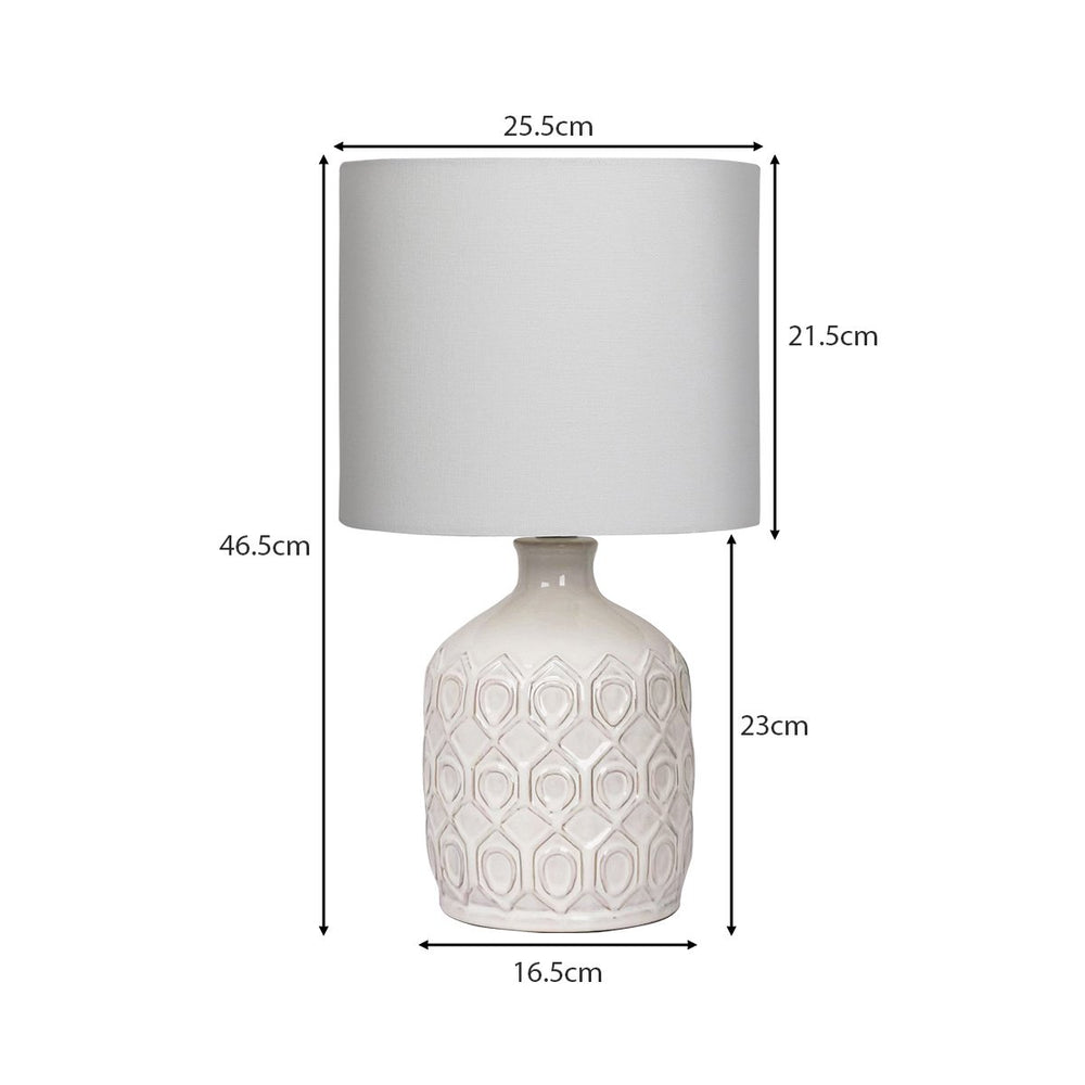 Sarantino Ceramic Table Lamp In Cream | Confetti Living