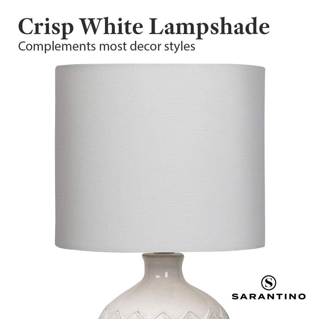 Sarantino Ceramic Table Lamp In Cream | Confetti Living