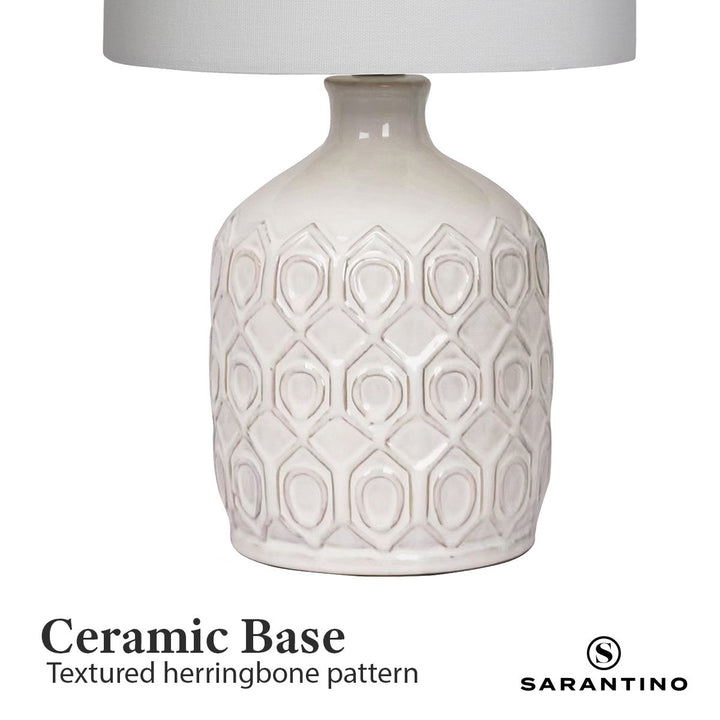 Sarantino Ceramic Table Lamp In Cream | Confetti Living