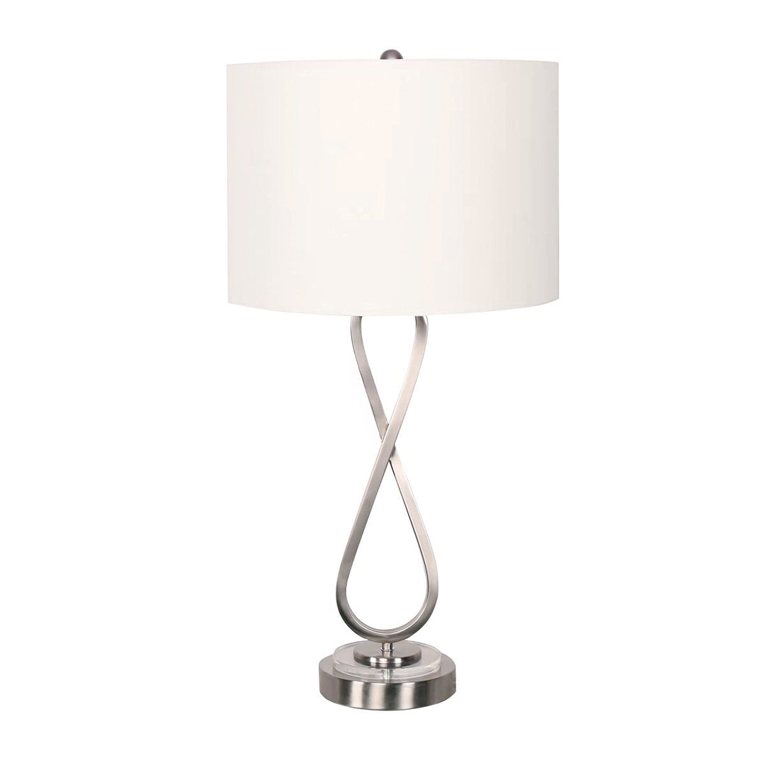Sarantino Contemporary Table Lamp In Nickel Finish | Confetti Living