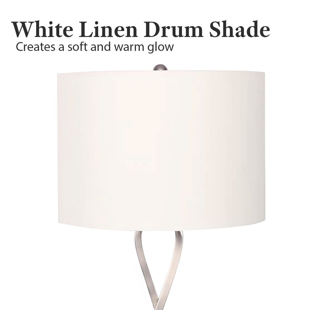 Sarantino Contemporary Table Lamp In Nickel Finish | Confetti Living