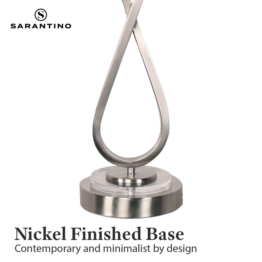 Sarantino Contemporary Table Lamp In Nickel Finish | Confetti Living