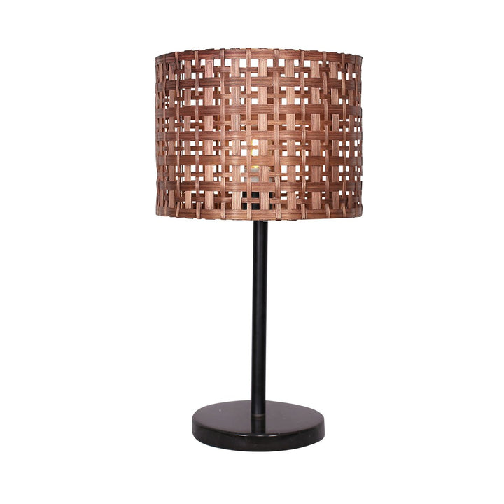 Sarantino Rattan Desk Lamp With Black Marble Base | Confetti Living