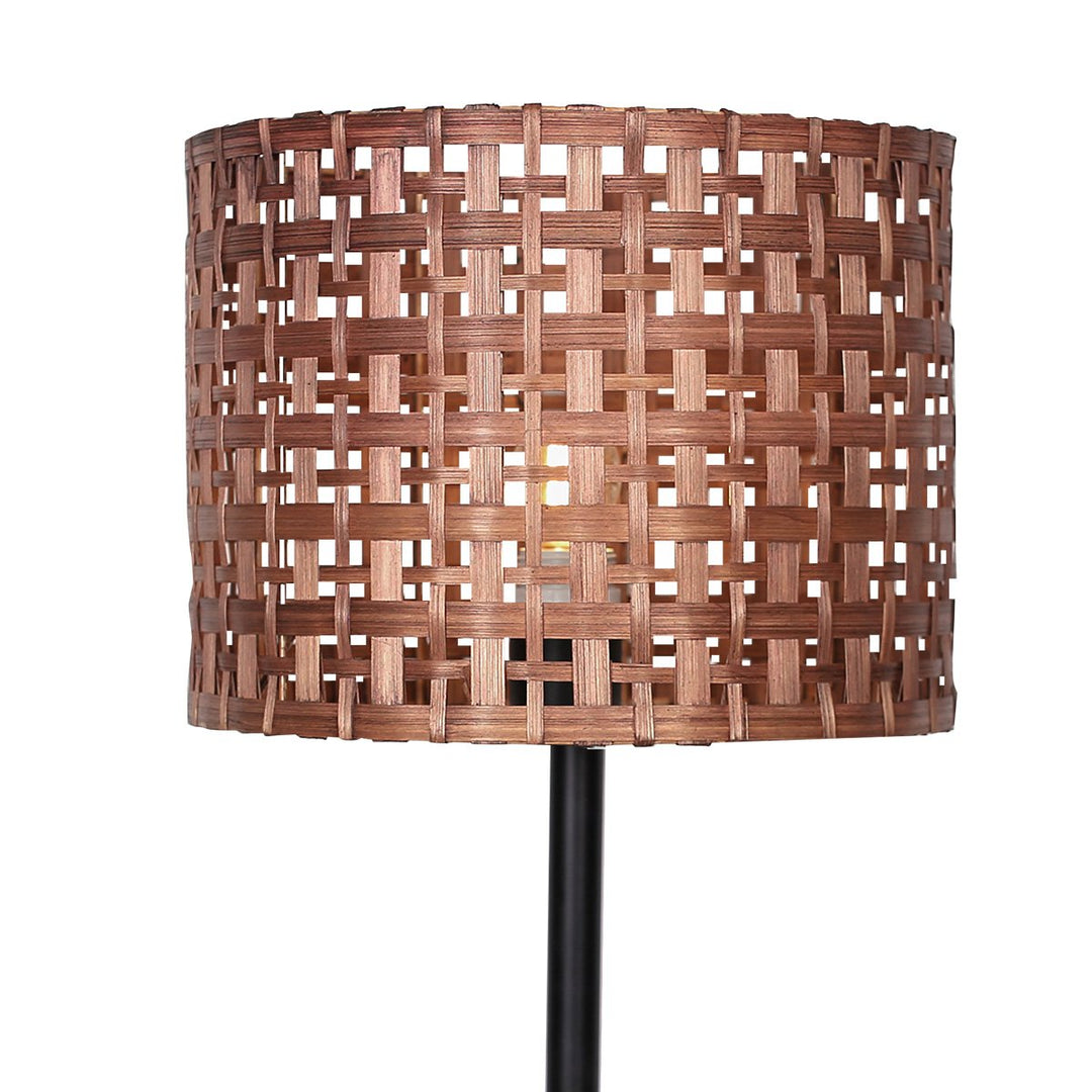 Sarantino Rattan Desk Lamp With Black Marble Base | Confetti Living