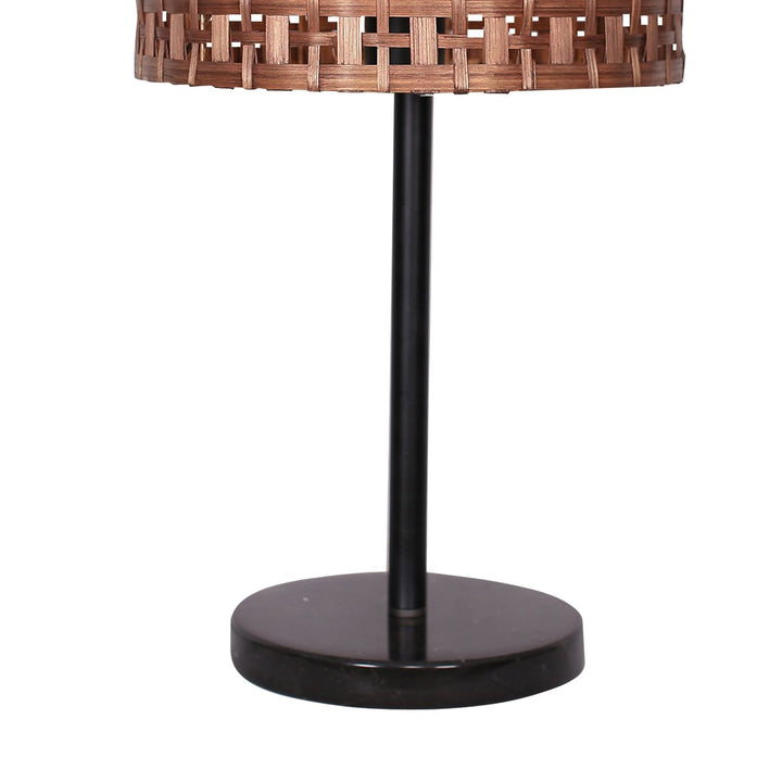 Sarantino Rattan Desk Lamp With Black Marble Base | Confetti Living