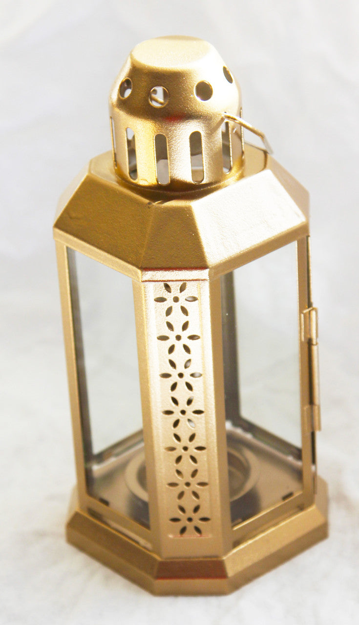 Metal Gold Miners Lantern for Tealights | Confetti Living