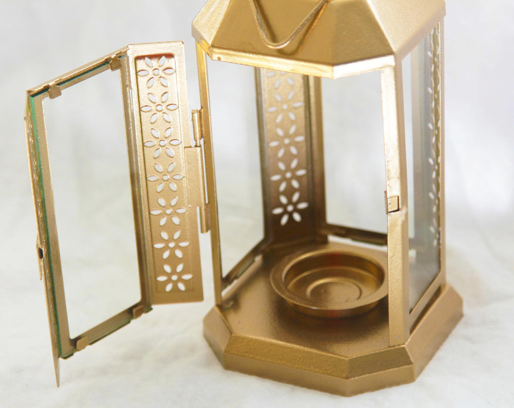 Metal Gold Miners Lantern for Tealights | Confetti Living