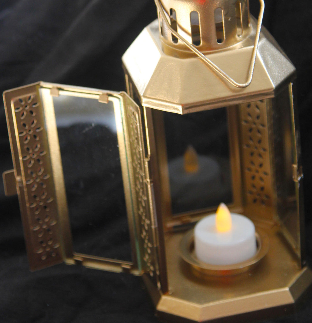 Metal Gold Miners Lantern for Tealights | Confetti Living